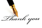 万年筆で書かれたThank you